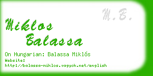 miklos balassa business card